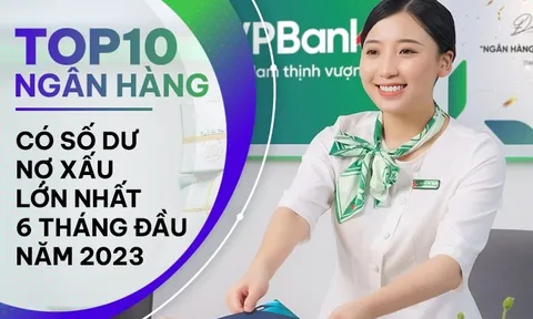 TOP 10 ngân hàng có nhiều nợ xấu nhất nửa đầu năm 2023