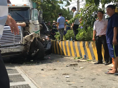 Nguyên nhân ban đầu vụ xe container tông ô tô con khiến 5 người tử vong ở Tây Ninh