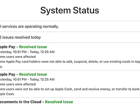 iCloud và các dịch vụ của Apple ngừng hoạt động nhiều giờ