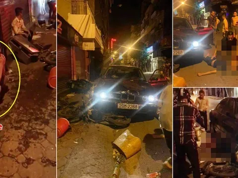 Xe BMW gây tai nạn liên hoàn trên phố Hà Nội, 5 người nhập viện