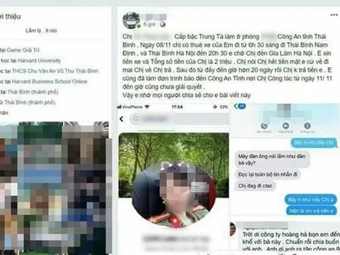 Nữ trung tá công an Thái Bình bị tố 'quỵt' 2 triệu đồng tiền taxi