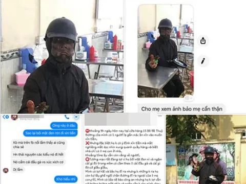 Xuất hiện người đàn ông bôi mặt đen, tay cầm đầu gà gây hoang mang dư luận