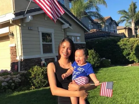 Cận mặt 'quý tử' kháu khỉnh nhà hoa hậu Phạm Hương ở Mỹ