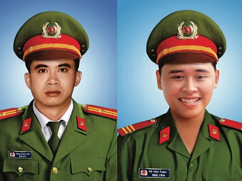 Thăng cấp bậc hàm cho 2 chiến sĩ công an hy sinh khi truy bắt tội phạm