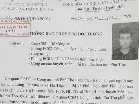 Truy tìm nghi can sát hại nữ công nhân trong phòng trọ ở Phú Thọ