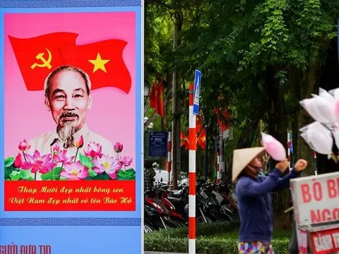 Đường phố Thủ đô trang hoàng cờ hoa kỷ niệm 130 năm ngày sinh nhật Bác