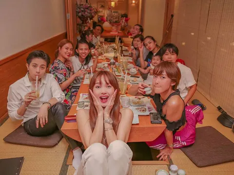 Hoàng Thuỳ Linh sánh đôi Gil Lê dự tiệc sinh nhật Minh Hằng