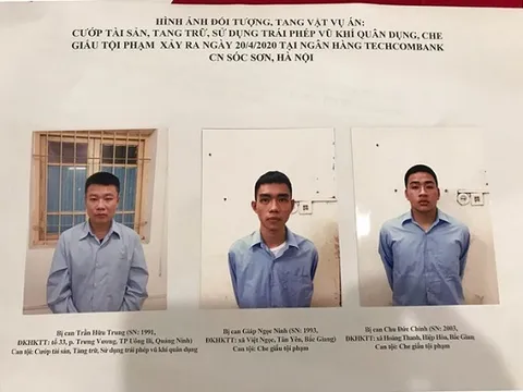 Truy tố đối tượng gây ra vụ cướp tại Chi nhánh Ngân hàng Techcombank Sóc Sơn