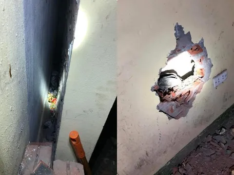 Hà Nội: Cảnh sát đục tường giải cứu bé trai sơ sinh bị bỏ rơi giữa khe tường