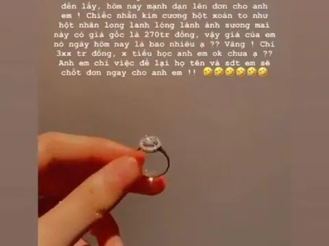 Hoà Minzy đăng status kể chuyện mất nhẫn kim cương 270 triệu, 'thủ phạm' nhặt được cao tay hơn khi rao bán với giá 'khủng'