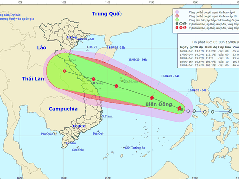 Tin cơn bão số 5 trên biển Đông
