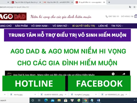 Các trang mạng quảng cáo TPBVSK Ago Dad, Ago Mom có nhiều dấu hiệu vi phạm