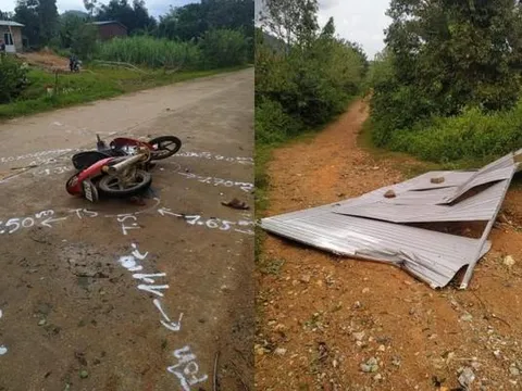 Bị tấm tôn bay trúng, người đàn ông đi xe máy tử vong tại chỗ