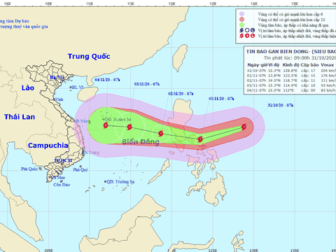 Siêu bão Goni đang tiến vào biển Đông, sức gió giật cấp 17