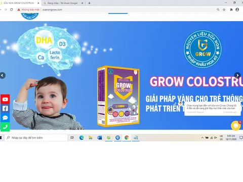 Hình ảnh sữa non Grow Colostrum thổi phồng công dụng như thuốc chữa bệnh tràn lan trên Internet