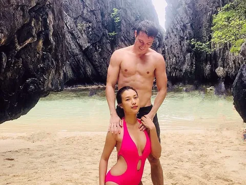 MC Hoàng Oanh diện áo tắm khoe vòng một nóng bỏng