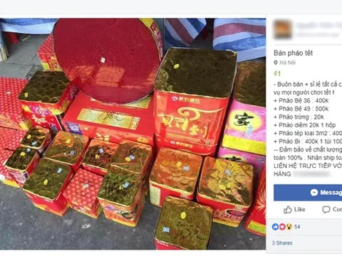 Yêu cầu xử lý nghiêm việc mua bán pháo nổ trên Facebook, YouTube