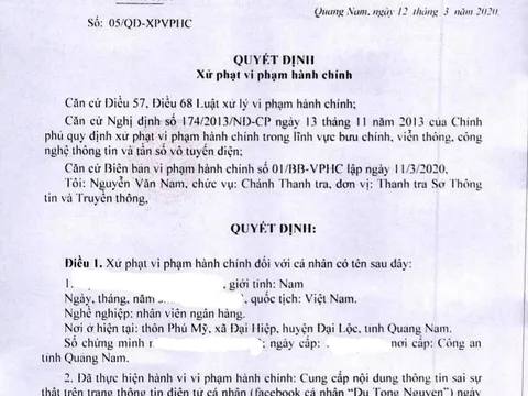 Tung tin sai sự thật, nhân viên ngân hàng bị phạt 12,5 triệu đồng