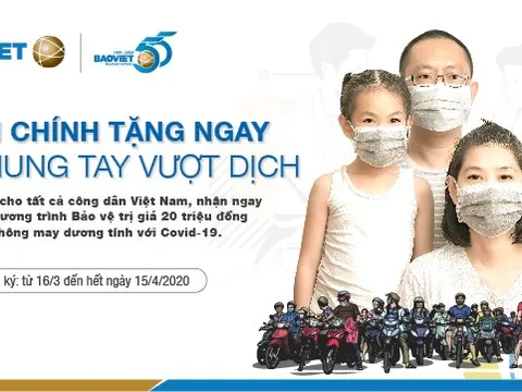 Bảo Việt hỗ trợ 20 triệu đồng/ca nhiễm SARS-CoV-2 dành cho một triệu công dân Việt Nam đăng ký đầu tiên