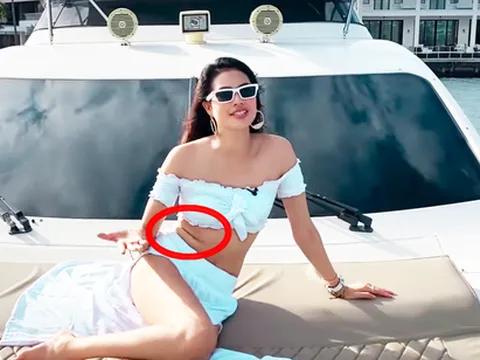 Phạm Hương lộ hình ảnh tố cáo vòng eo ngấn mỡ