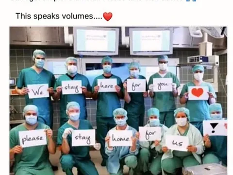 Dân mạng lan tỏa thông điệp 'chúng tôi đi làm vì bạn, xin bạn ở nhà vì chúng tôi'
