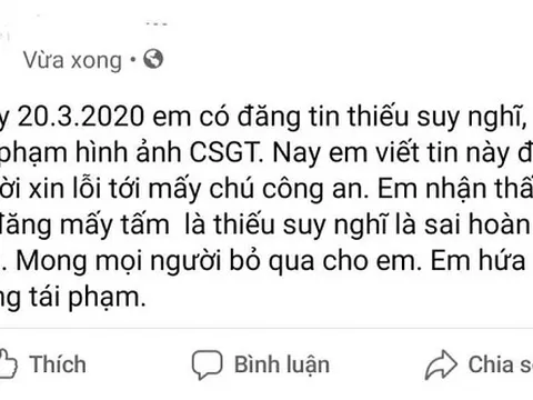 Cô gái 18 tuổi bị xử phạt vì bôi nhọ CSGT trên mạng xã hội