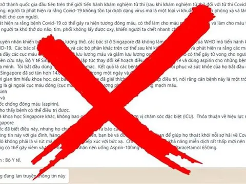 Bộ Y tế bác thông tin COVID-19 là vi khuẩn nhiễm phóng xạ, gây đông máu