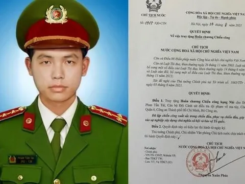 Truy tặng huân chương cho Đại úy công an hy sinh khi làm nhiệm vụ ở TP.HCM