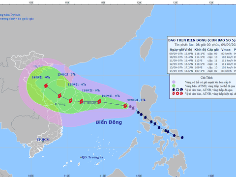 Bão số 5 - bão Conson cách quần đảo Hoàng Sa 670km, gió giật cấp 11