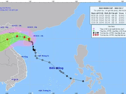 Bão số 7 giật cấp 11 hướng vào Vịnh Bắc Bộ