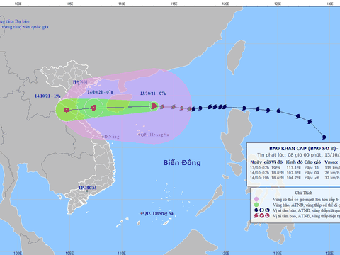 Bão số 8 cách quần đảo Hoàng Sa 260km, gió giật cấp 14