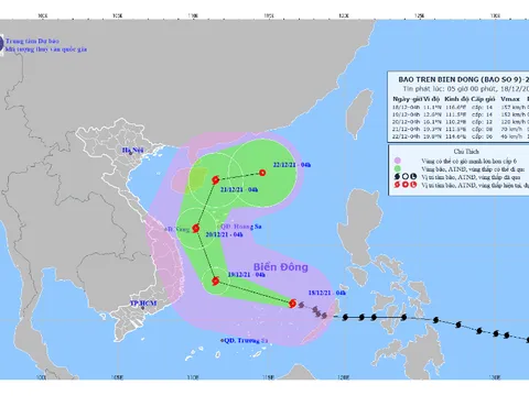 Bão số 9 cách đảo Song Tử Tây 250km, gió giật cấp 17