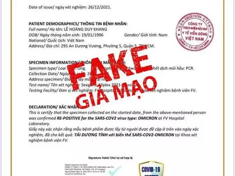 Thông tin bệnh viện FV TP.HCM có ca mắc COVID-19 mang biến thể Omicron là tin giả