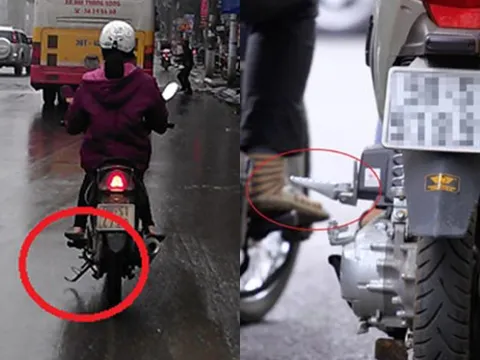 Không gạt chân chống xe máy có thể bị phạt tới 3 triệu đồng