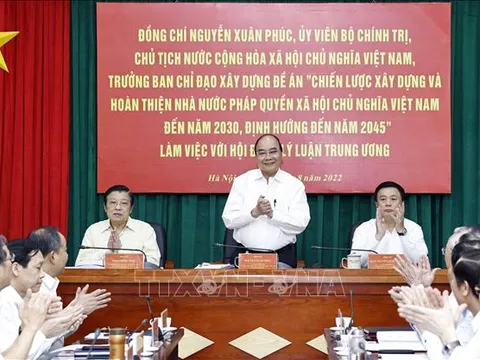 Chủ tịch nước làm việc với Hội đồng Lý luận Trung ương về Đề án xây dựng Nhà nước pháp quyền