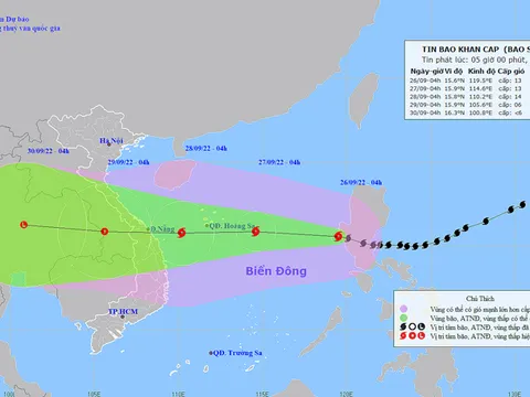 Bão Noru đã đi vào biển Đông, cách quần đảo Hoàng Sa 810km