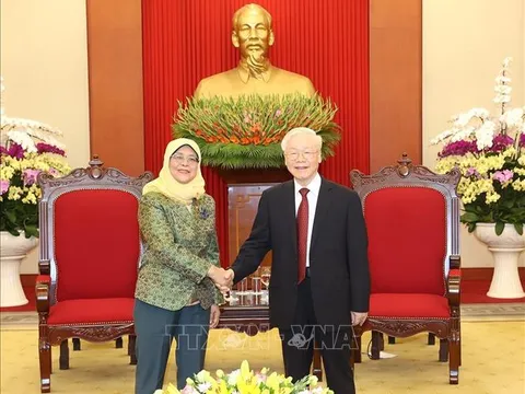 Tổng Bí thư Nguyễn Phú Trọng tiếp Tổng thống Singapore