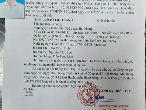 Truy nã nữ Giám đốc Công ty tư vấn du học lừa đảo, chiếm đoạt 2,5 tỷ đồng