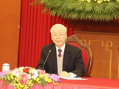 Tổng Bí thư Nguyễn Phú Trọng hội đàm trực tuyến cấp cao với Chủ tịch Đảng Dân chủ Tự do, Thủ tướng Nhật Bản