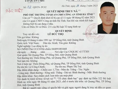 Vụ triệt phá đường dây cá độ 6.000 tỷ đồng: Truy nã đặc biệt Lê Đức Thọ