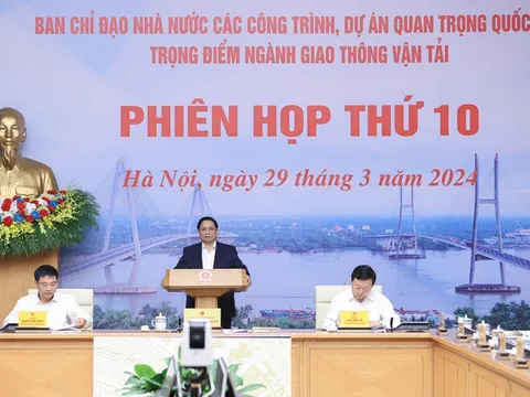 Thủ tướng chủ trì phiên họp thứ 10 Ban Chỉ đạo các công trình trọng điểm GTVT