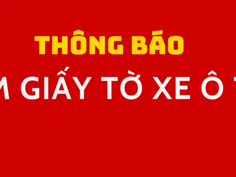 Thông báo tìm giấy tờ xe ô tô