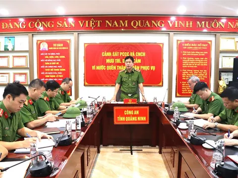 Cục Cảnh sát PCCC và CNCH kiểm tra công tác ứng phó bão số 3 tại Công an tỉnh Quảng Ninh