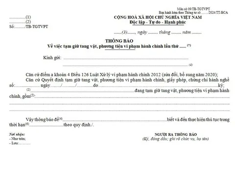 Bộ Công an đề xuất 16 biểu mẫu sử dụng để xử phạt vi phạm hành chính