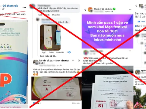 Cảnh báo hành vi mua bán giấy mời Lễ khai mạc Festival hoa Đà Lạt 2024 để chiếm đoạt tài sản