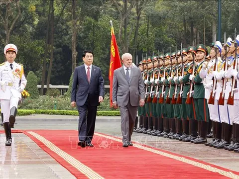 Chủ tịch nước Lương Cường chủ trì lễ đón chính thức Tổng thống Brazil