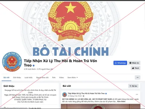 Cảnh báo giả mạo trang facebook của Bộ Tài chính