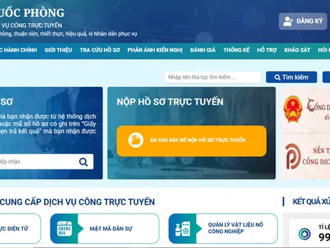 Bộ Quốc phòng công bố 52 thủ tục hành chính thực hiện trên môi trường điện tử