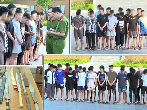 Tạm giữ 38 đối tượng lập nhóm 'cà khịa' người đi đường ở Thanh Hóa