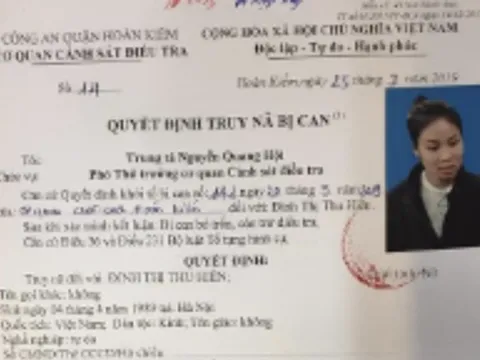 Công an Hà Nội truy nã Đinh Thị Thu Hiền đánh người do mâu thuẫn tiền lương